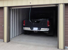 Indoor parking space for a truck