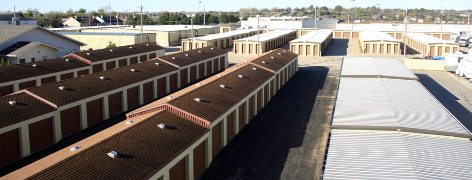 View of AAA Self Storage units